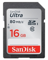 SanDisk 16GB Class 10 SDHC UHS-I Up to 80MB/s Memory Card (SDSDUNC-016G-GN6IN) -